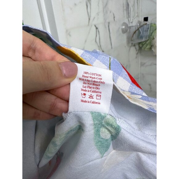 NWT Lisa Says Gah Maeve Picnic Alfresco Midi Skirt Food Vegetable Blue Gingham M - Picture 7 of 14